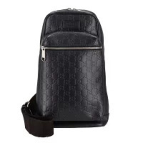 Gucci Handbags - GUCCI Guccissima Leather Body Belt Bum Crossbody Bag Navy Blue AB